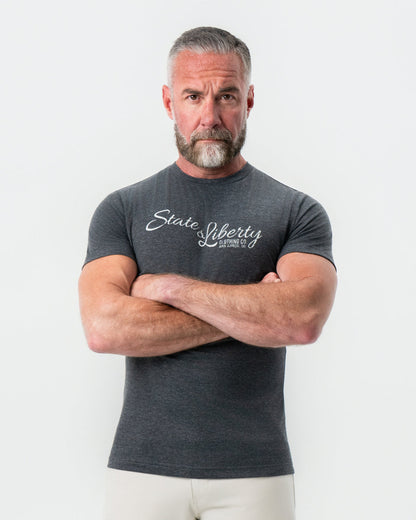 Logo T-Shirt - Charcoal | State & Liberty Tops
