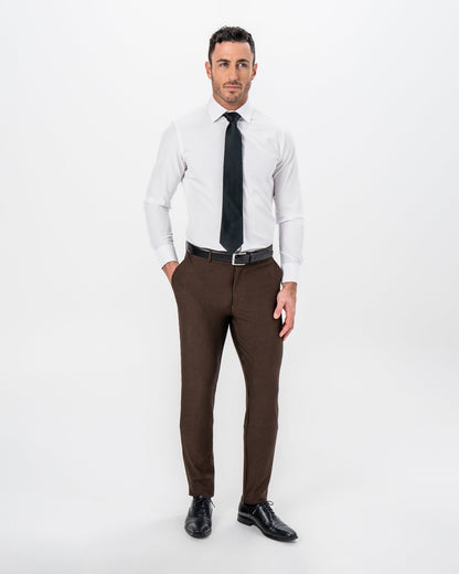 Athletic Fit Stretch Pants - Brown & Black Seersucker | State & Liberty Bottoms