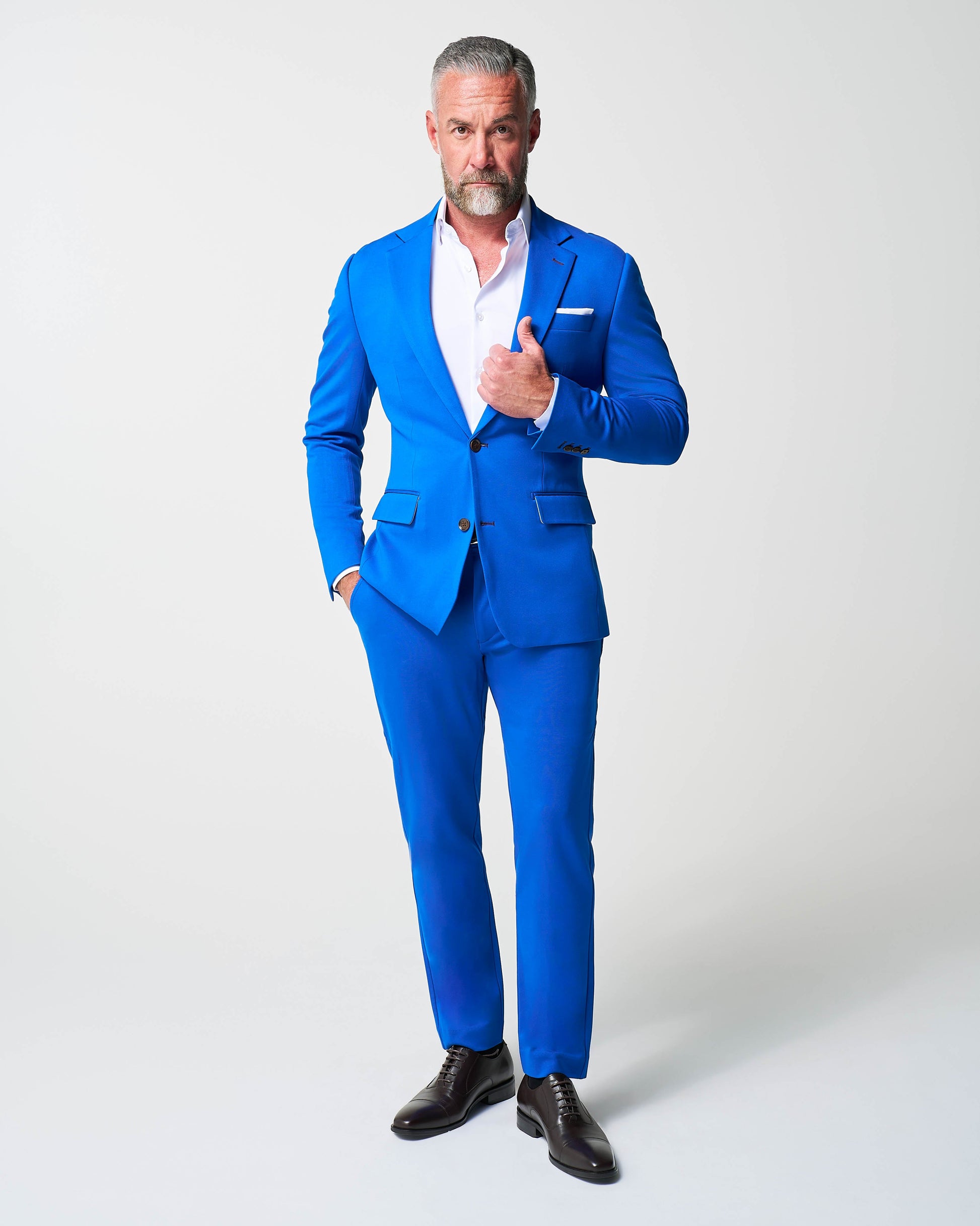 Athletic Fit Stretch Suit Pants - Solid Royal Blue | State & Liberty Bottoms|Suits