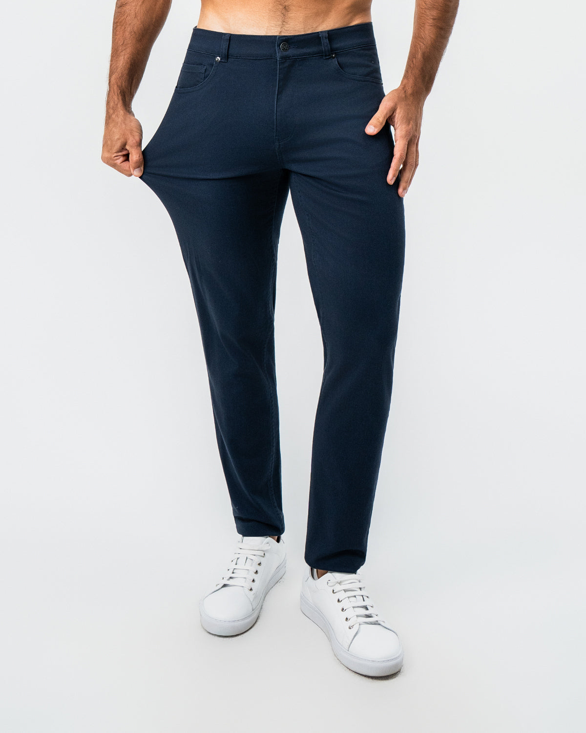 Performance Cotton Twill 5 Pocket Pant - Navy | State & Liberty Bottoms