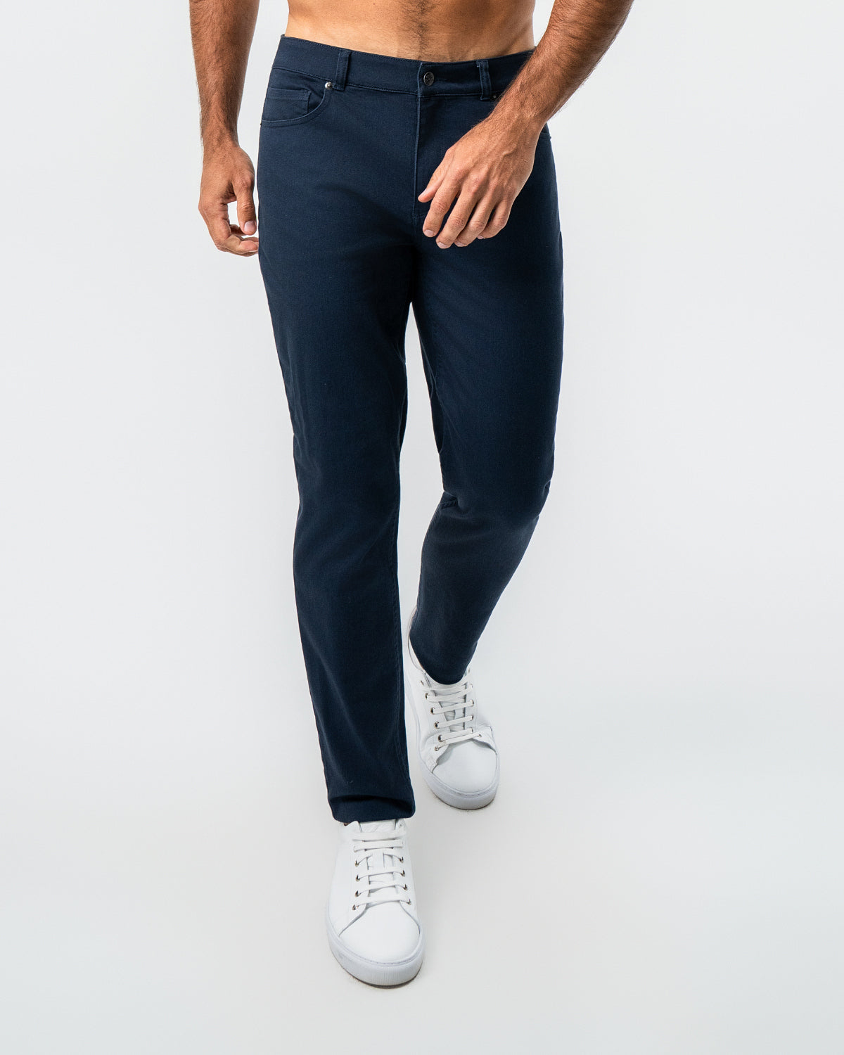 Performance Cotton Twill 5 Pocket Pant - Navy | State & Liberty Bottoms