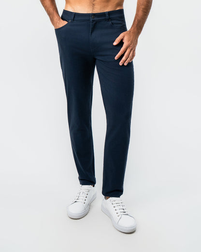 Performance Cotton Twill 5 Pocket Pant - Navy | State & Liberty Bottoms