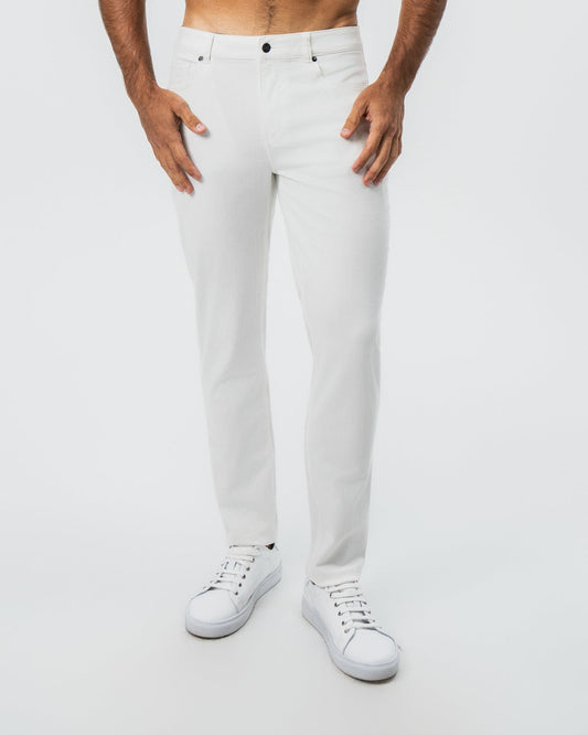 Performance Cotton Twill 5 Pocket Pant - White | State & Liberty Bottoms