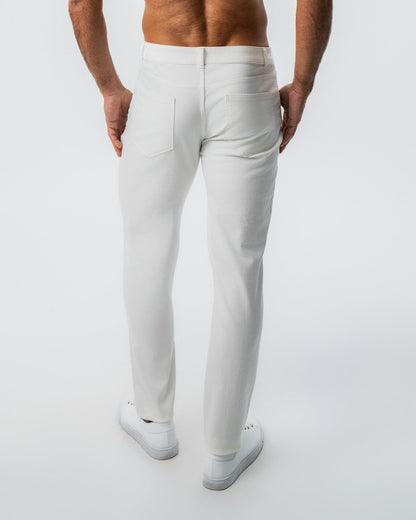 Performance Cotton Twill 5 Pocket Pant - White | State & Liberty Bottoms