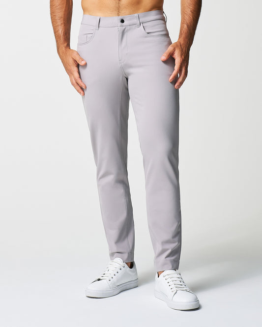 Athletic Fit Stretch Tech Chino - Light Grey | State & Liberty Bottoms