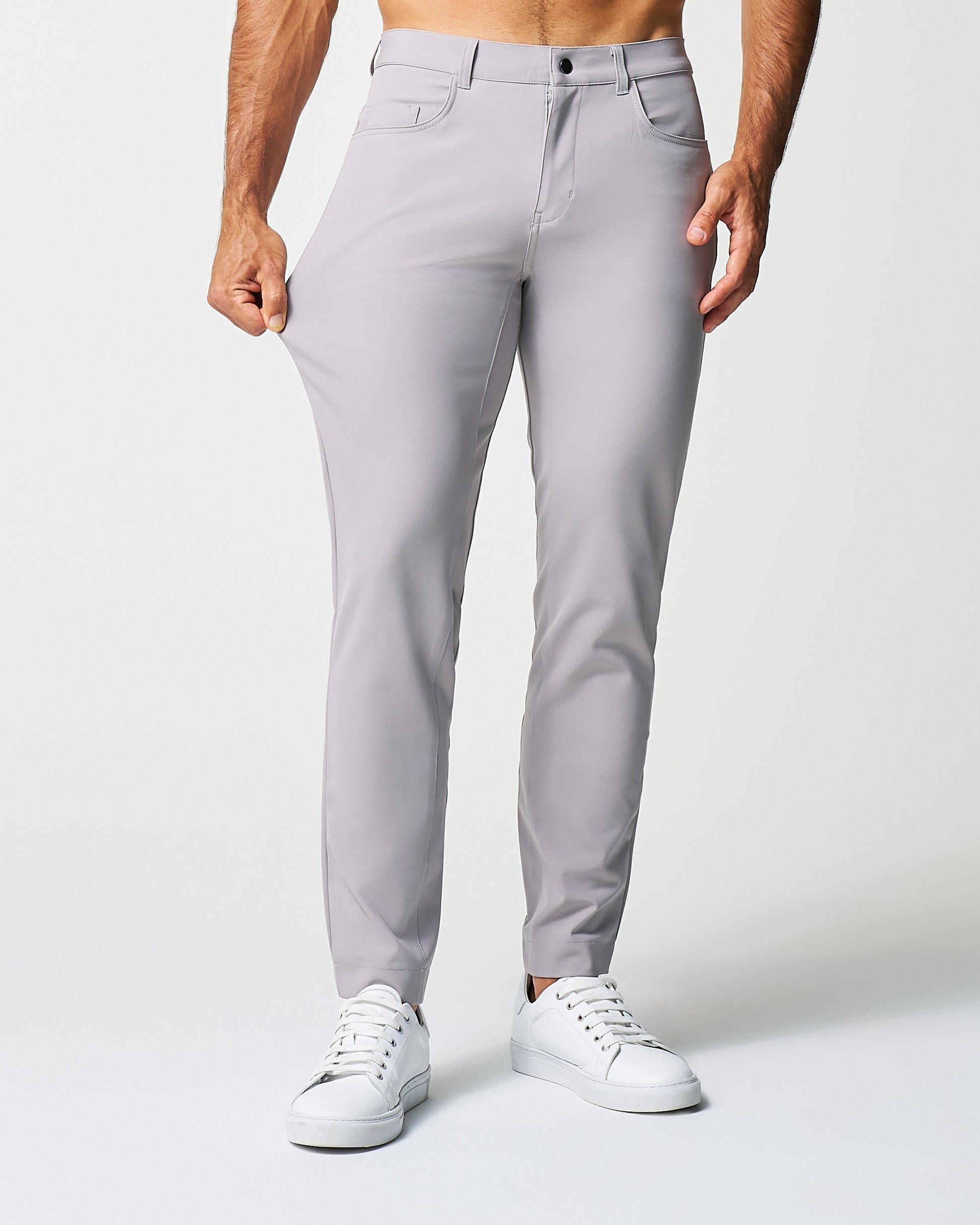 Athletic Fit Stretch Tech Chino - Light Grey | State & Liberty Bottoms