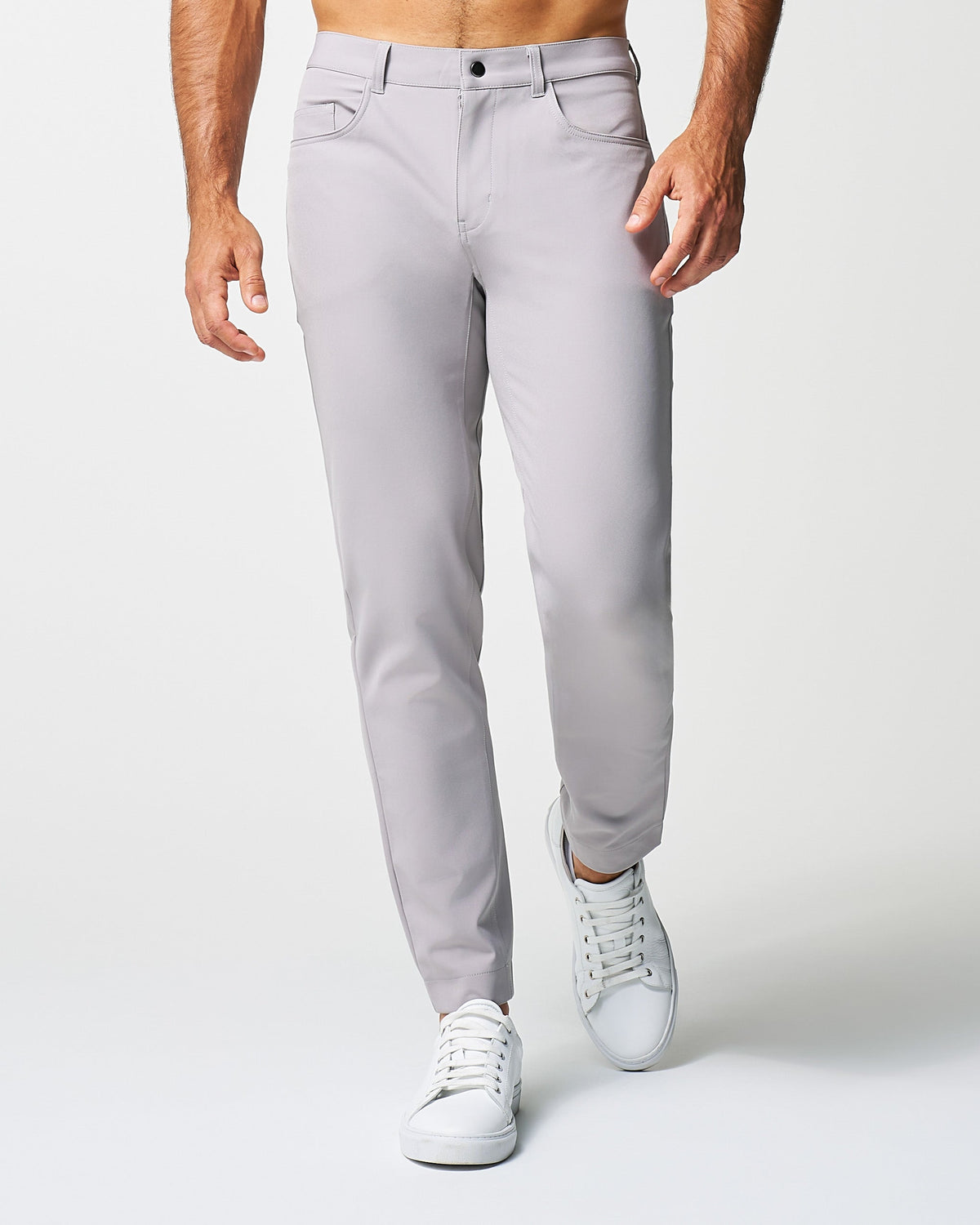 Athletic Fit Stretch Tech Chino - Light Grey | State & Liberty Bottoms