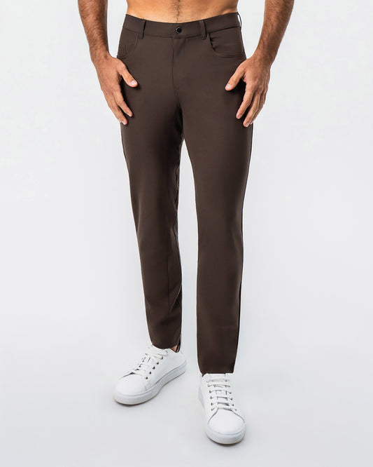 Athletic Fit Stretch Tech Chino - Brown | State & Liberty Bottoms