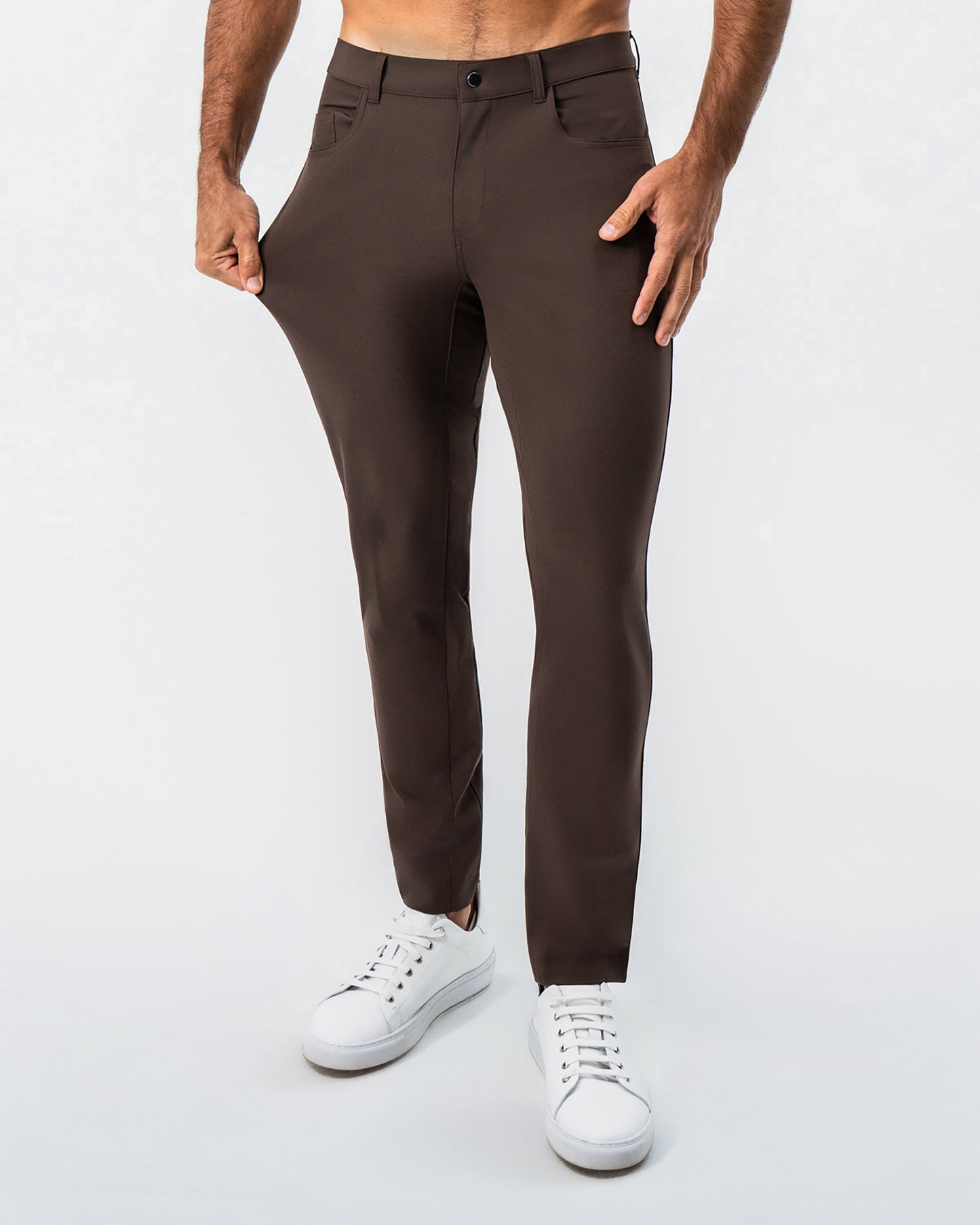 Athletic Fit Stretch Tech Chino - Brown | State & Liberty Bottoms