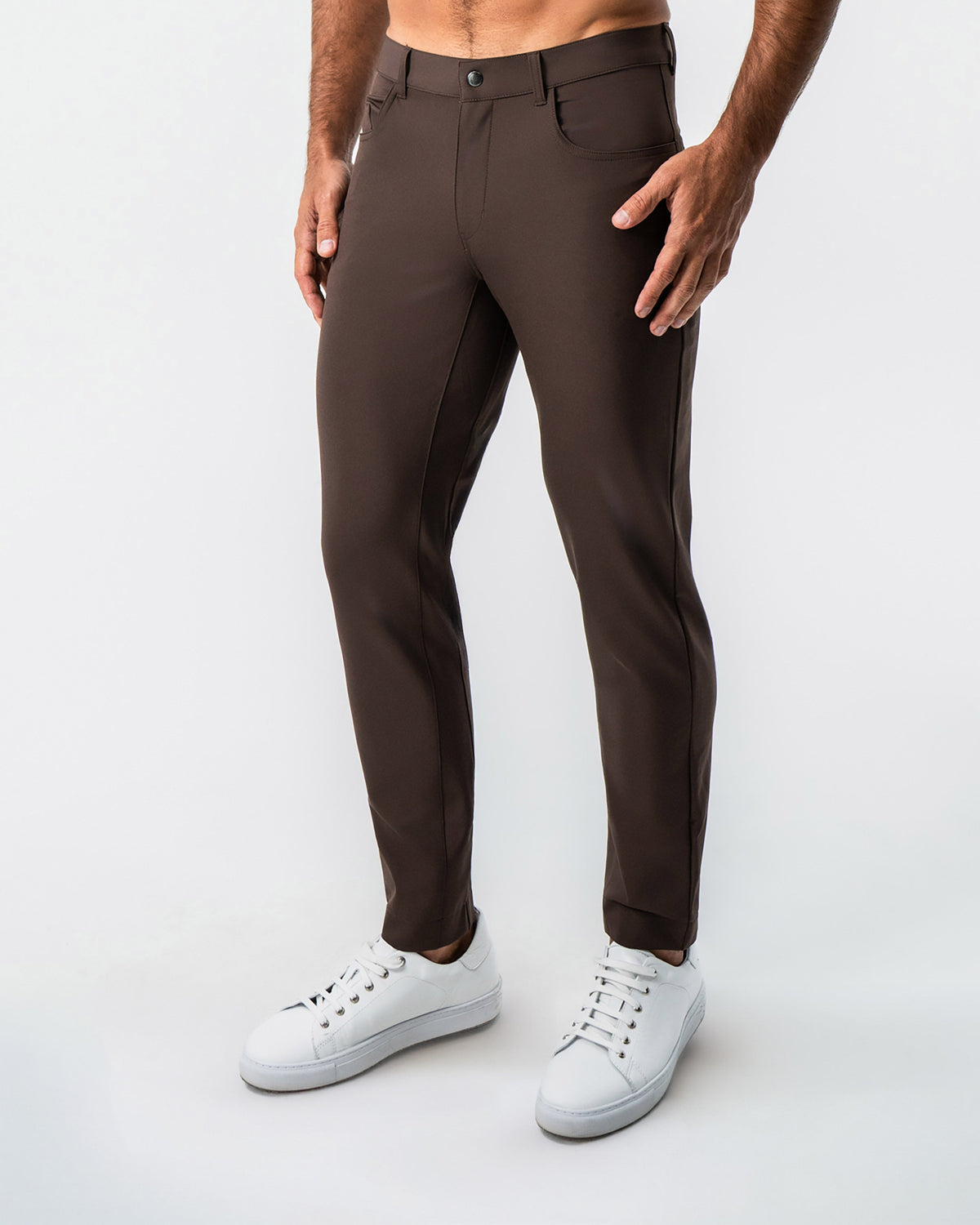Athletic Fit Stretch Tech Chino - Brown | State & Liberty Bottoms