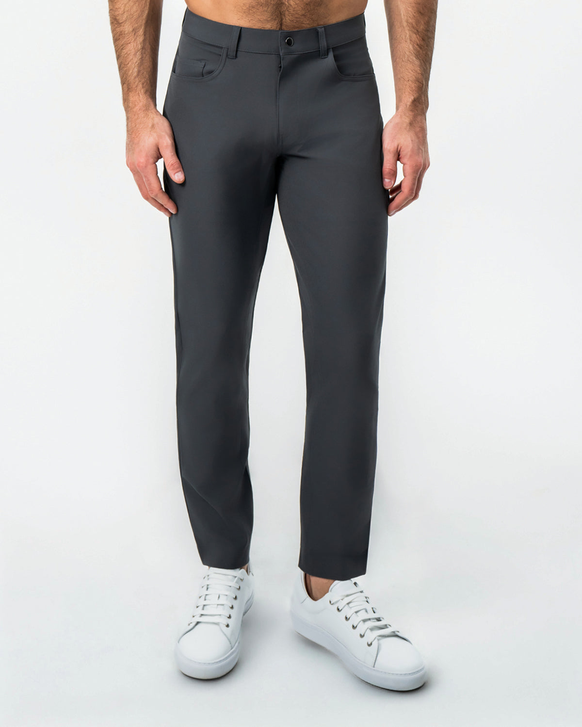 Athletic Fit Stretch Tech Chino - Charcoal | State & Liberty Bottoms