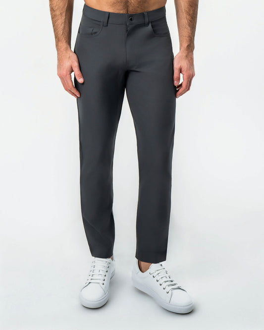 Athletic Fit Stretch Tech Chino - Charcoal | State & Liberty Bottoms