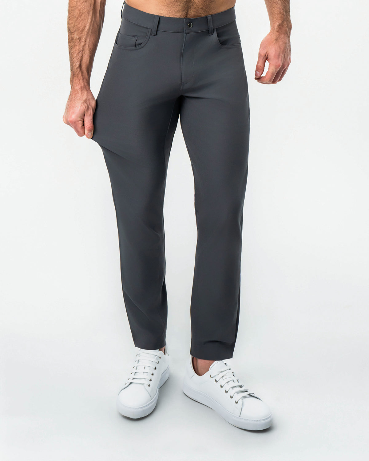 Athletic Fit Stretch Tech Chino - Charcoal | State & Liberty Bottoms