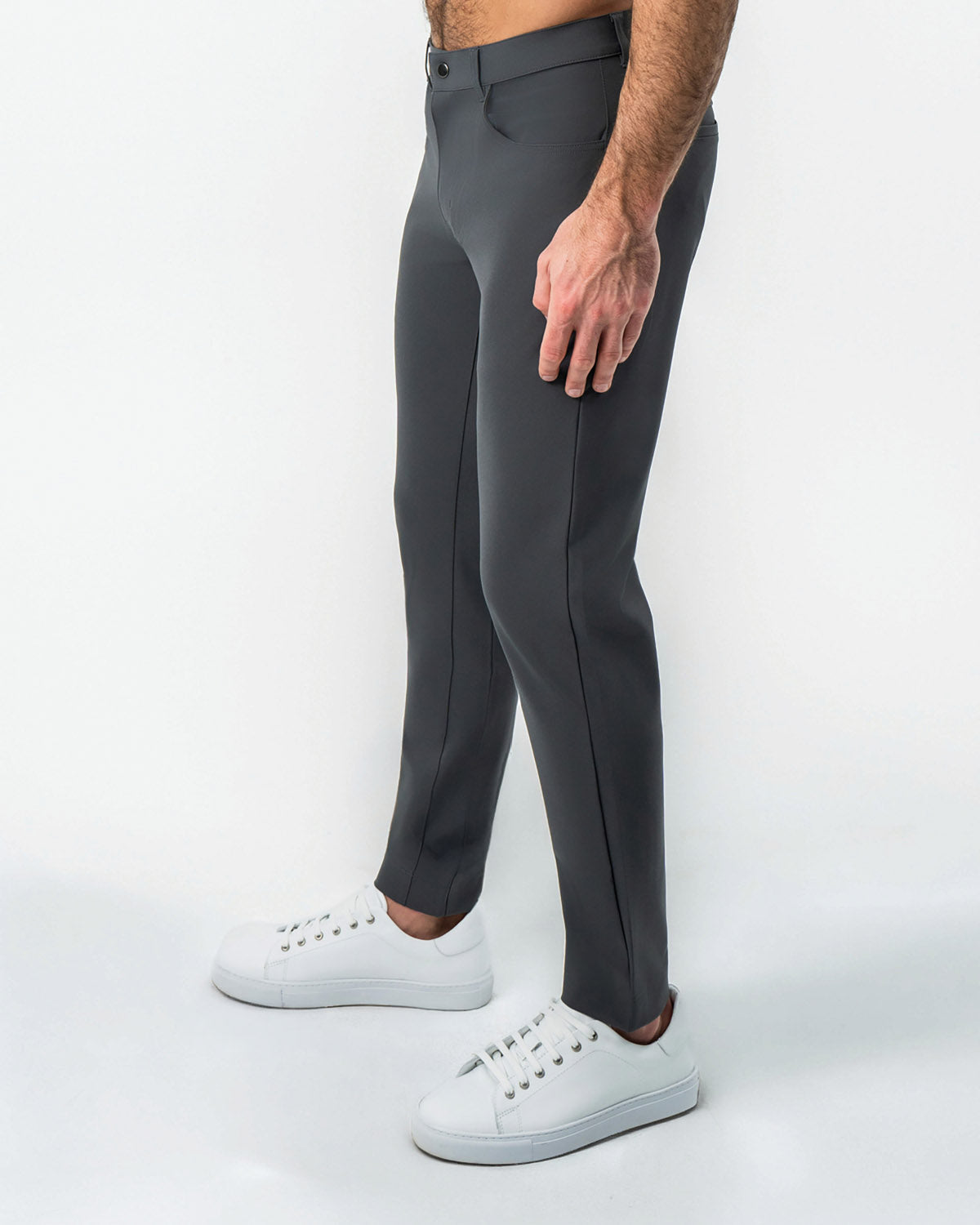 Athletic Fit Stretch Tech Chino - Charcoal | State & Liberty Bottoms