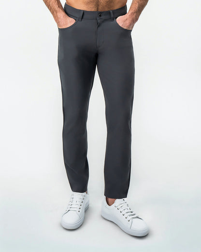 Athletic Fit Stretch Tech Chino - Charcoal | State & Liberty Bottoms