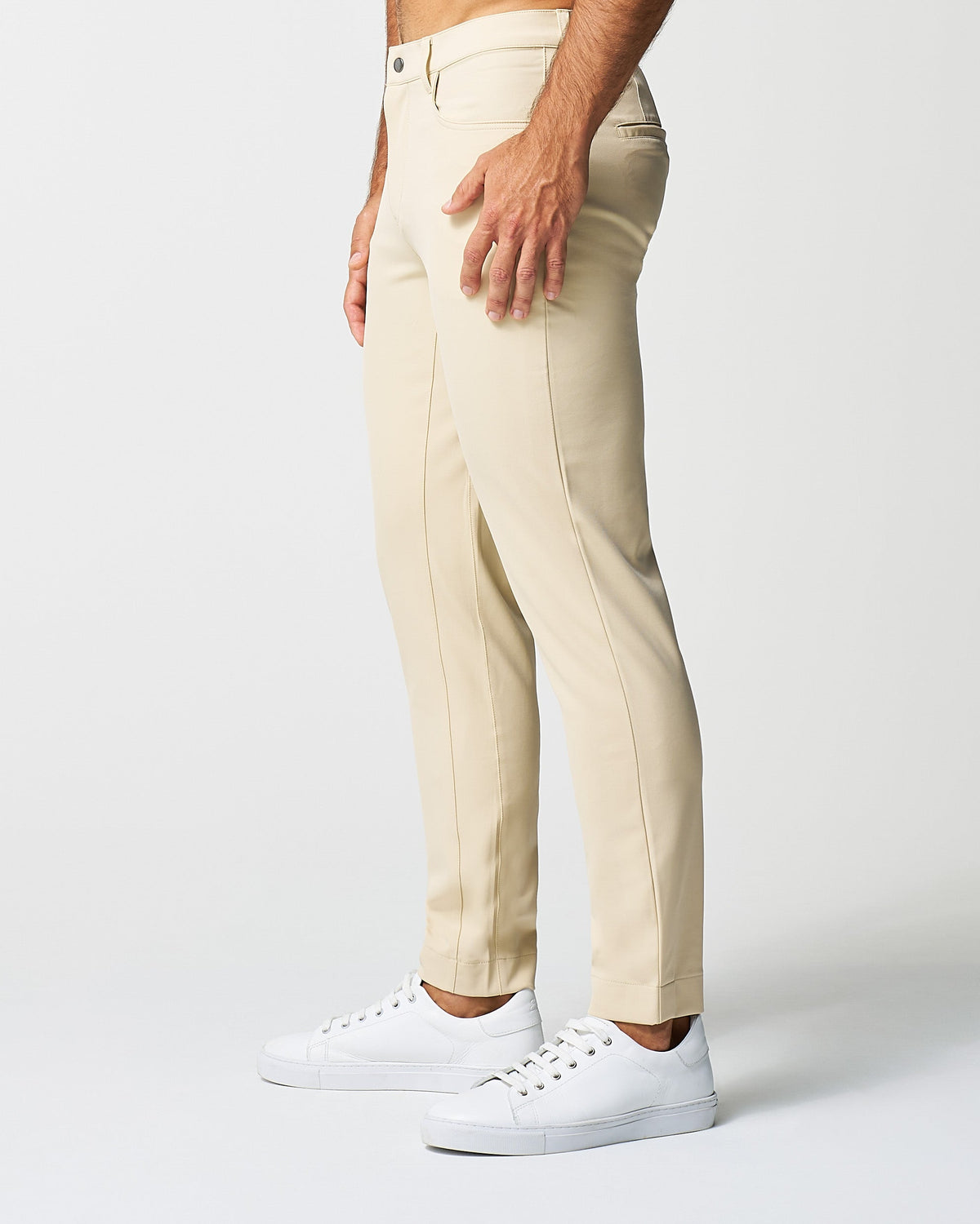 Athletic Fit Stretch Tech Chino - Mid Khaki | State & Liberty Bottoms