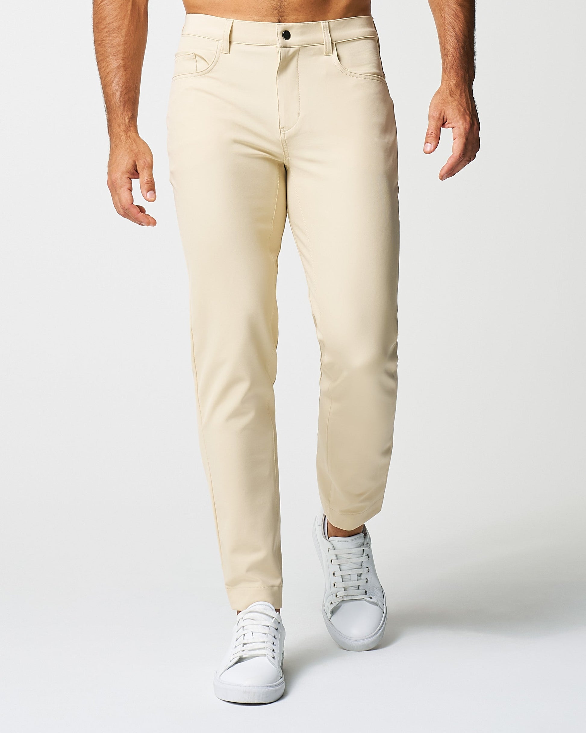 Athletic Fit Stretch Tech Chino - Mid Khaki | State & Liberty Bottoms