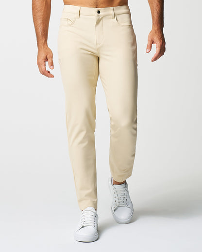Athletic Fit Stretch Tech Chino - Mid Khaki | State & Liberty Bottoms