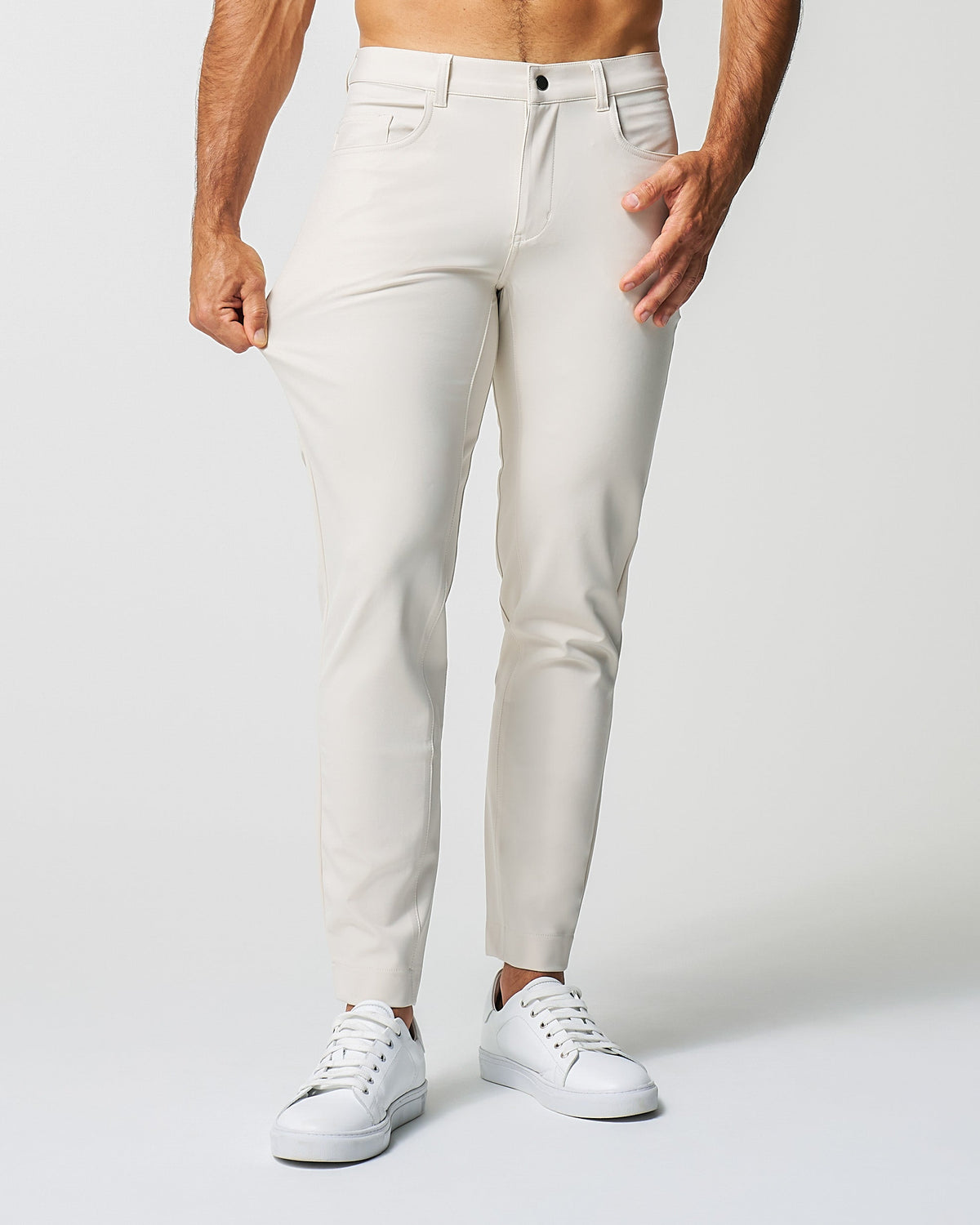 Athletic Fit Stretch Tech Chino - Light Khaki | State & Liberty Bottoms