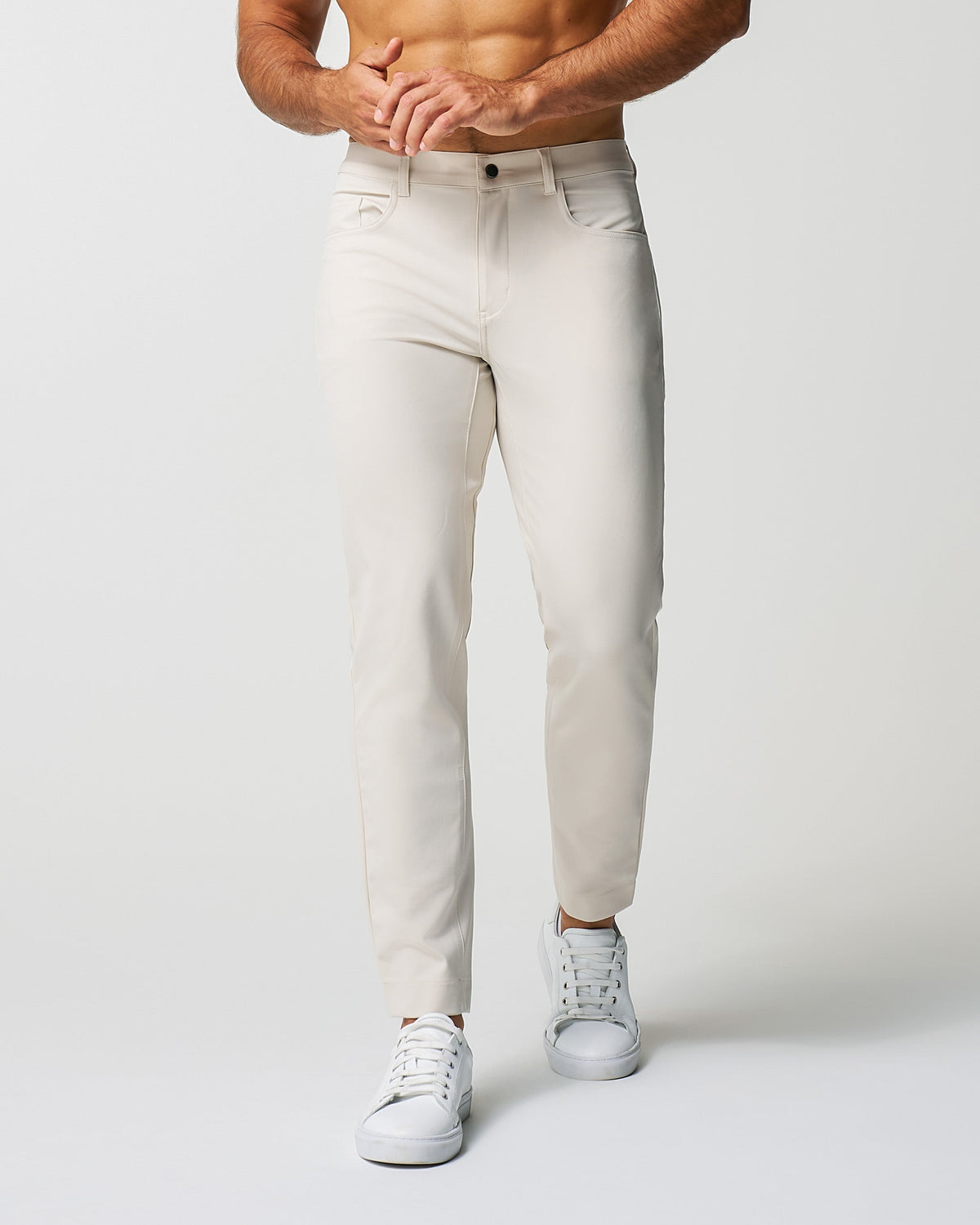 Athletic Fit Stretch Tech Chino - Light Khaki | State & Liberty Bottoms