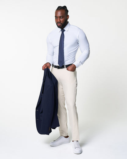 Athletic Fit Stretch Tech Chino - Light Khaki | State & Liberty Bottoms