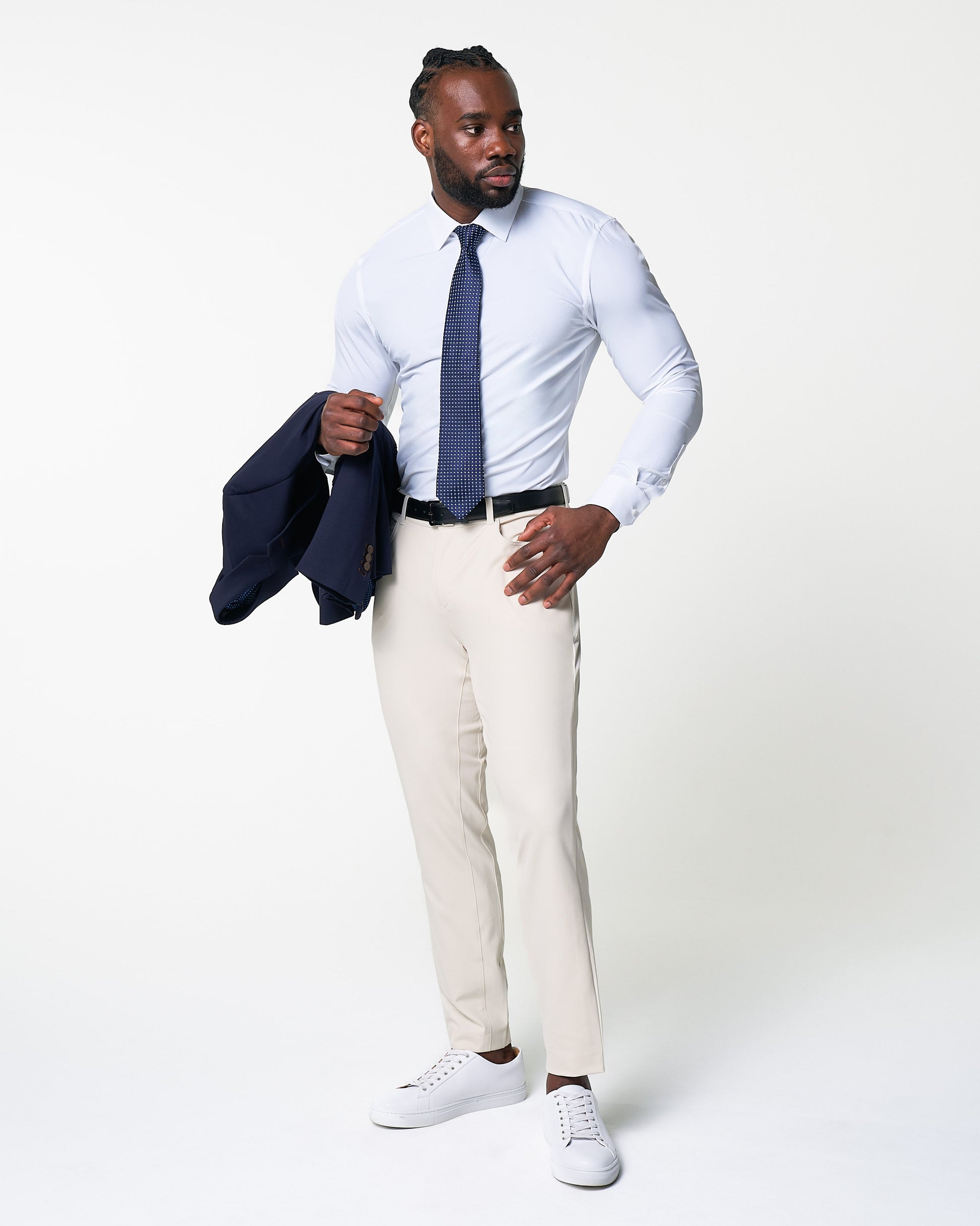 Athletic Fit Stretch Tech Chino - Light Khaki | State & Liberty Bottoms