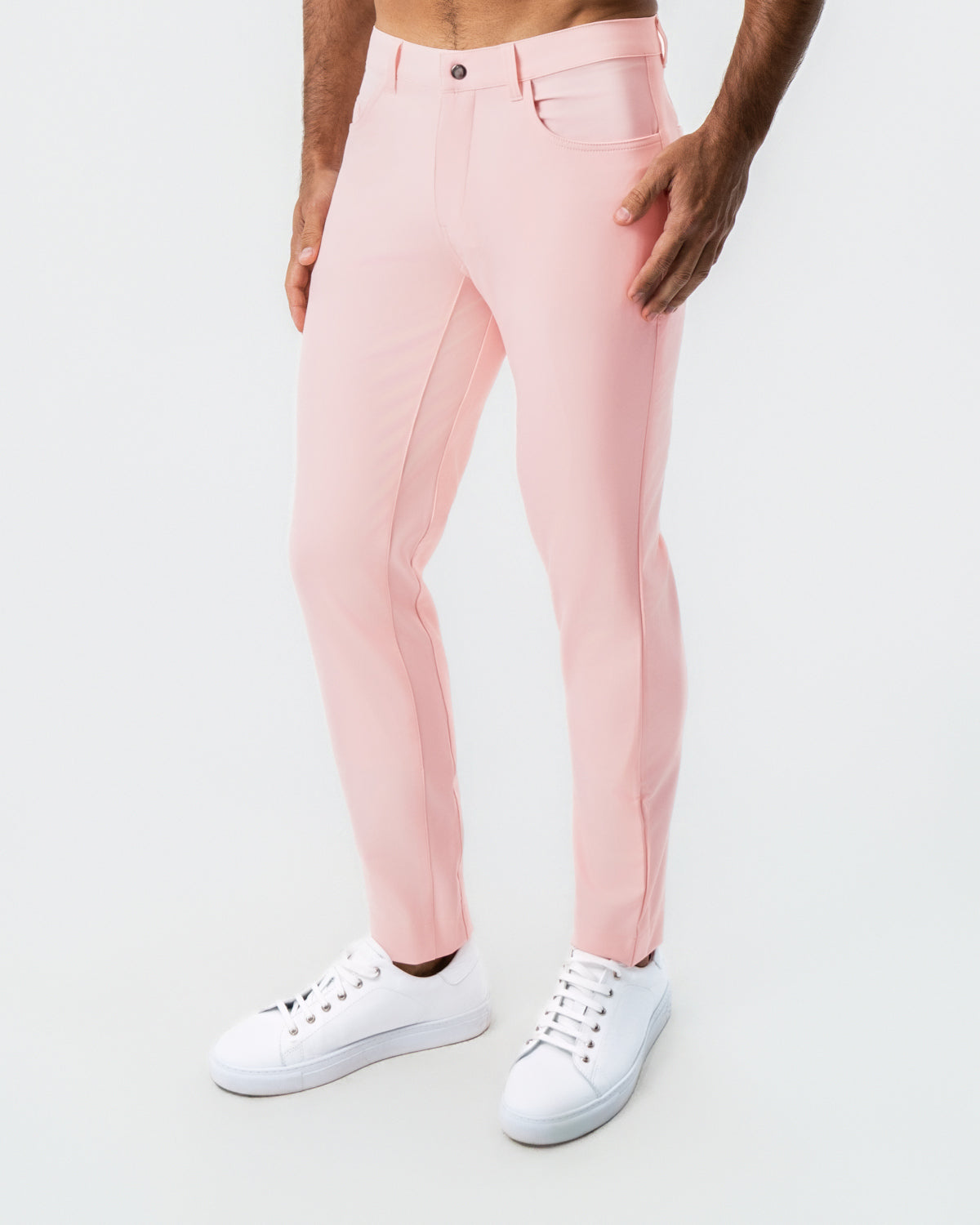 Athletic Fit Stretch Tech Chino - Coral Pink | State & Liberty Bottoms
