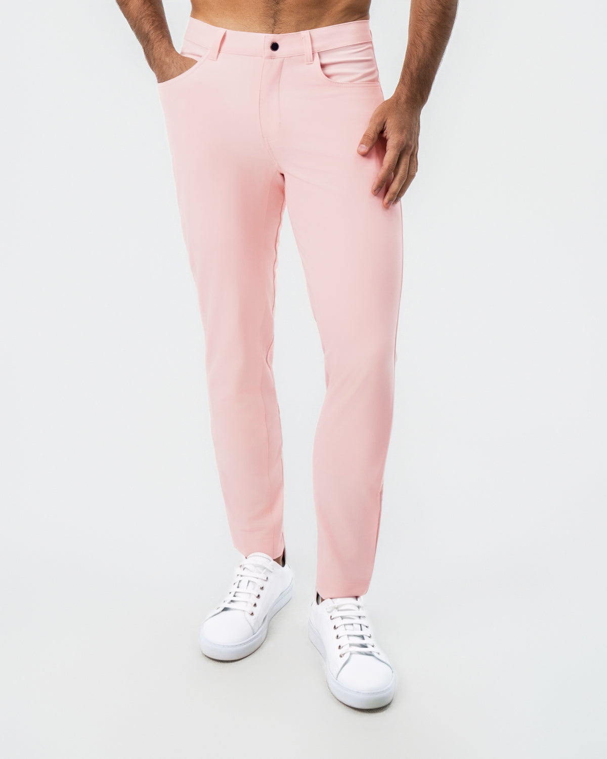 Athletic Fit Stretch Tech Chino - Coral Pink | State & Liberty Bottoms