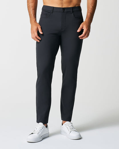 Athletic Fit Stretch Tech Chino - Black | State & Liberty Bottoms
