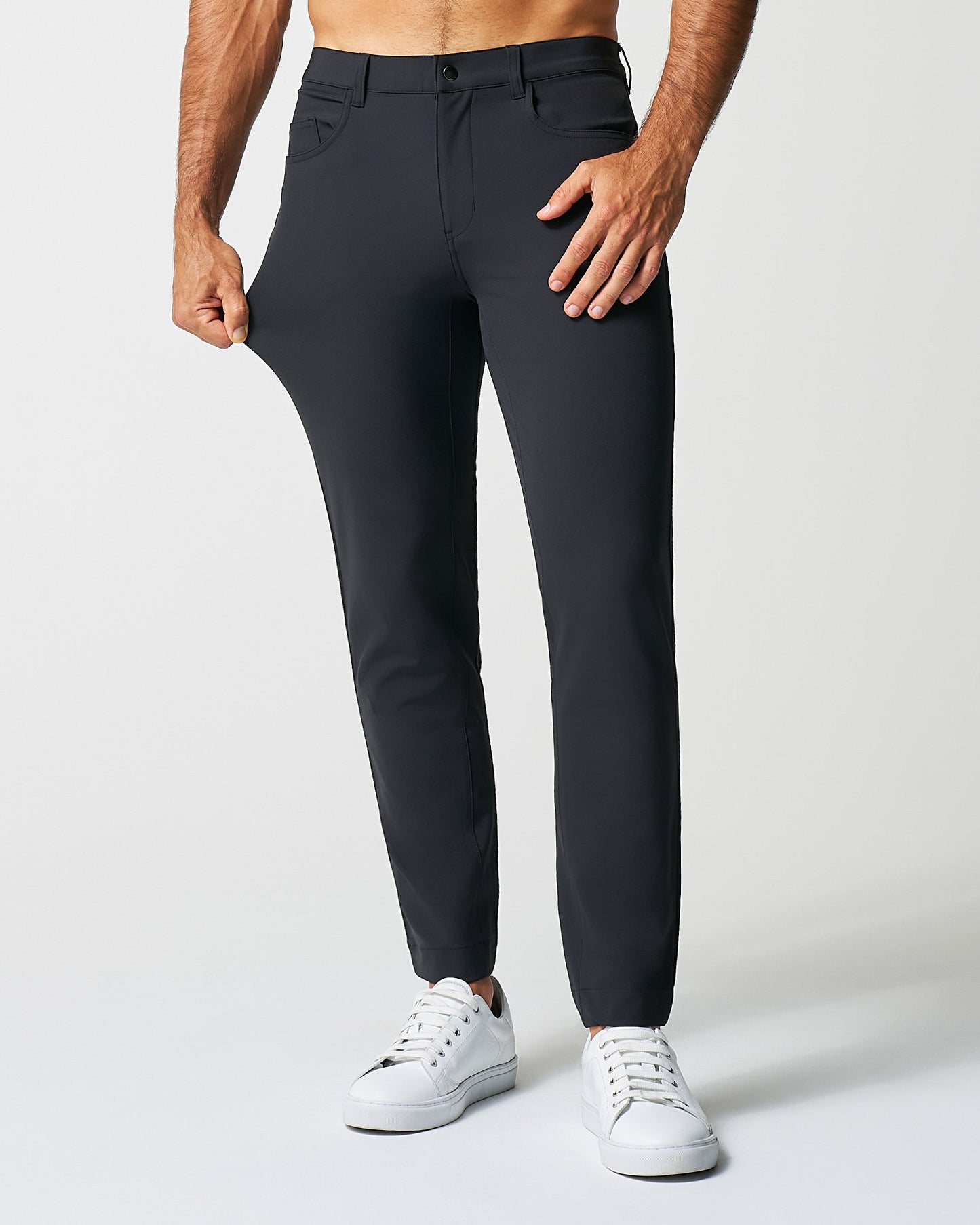 Athletic Fit Stretch Tech Chino - Black | State & Liberty Bottoms