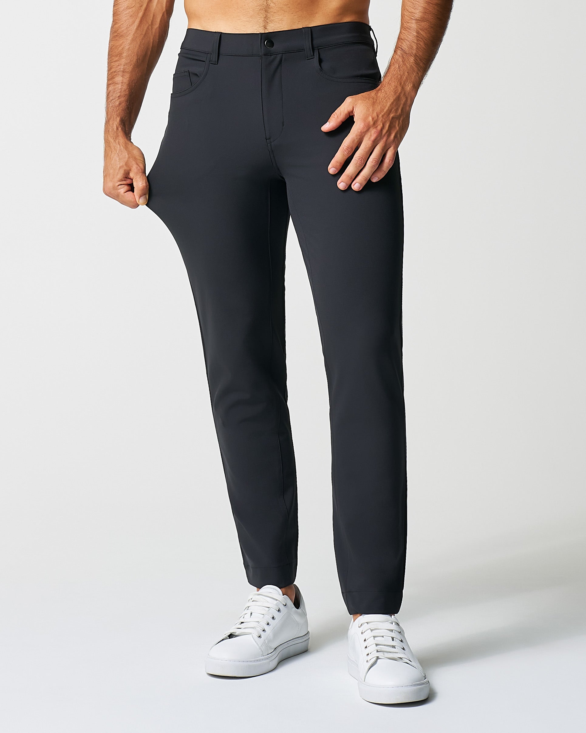 Athletic Fit Stretch Tech Chino - Black | State & Liberty Bottoms