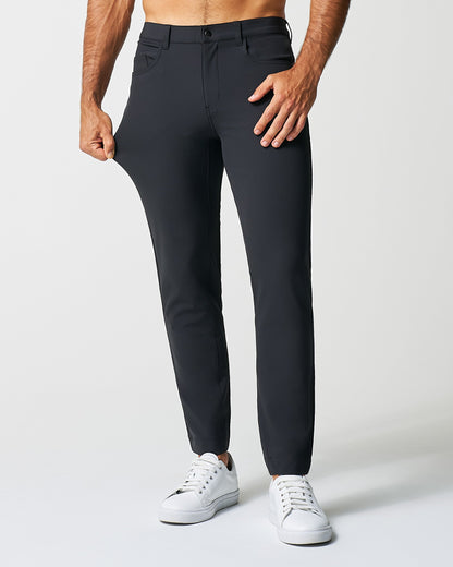 Athletic Fit Stretch Tech Chino - Black | State & Liberty Bottoms