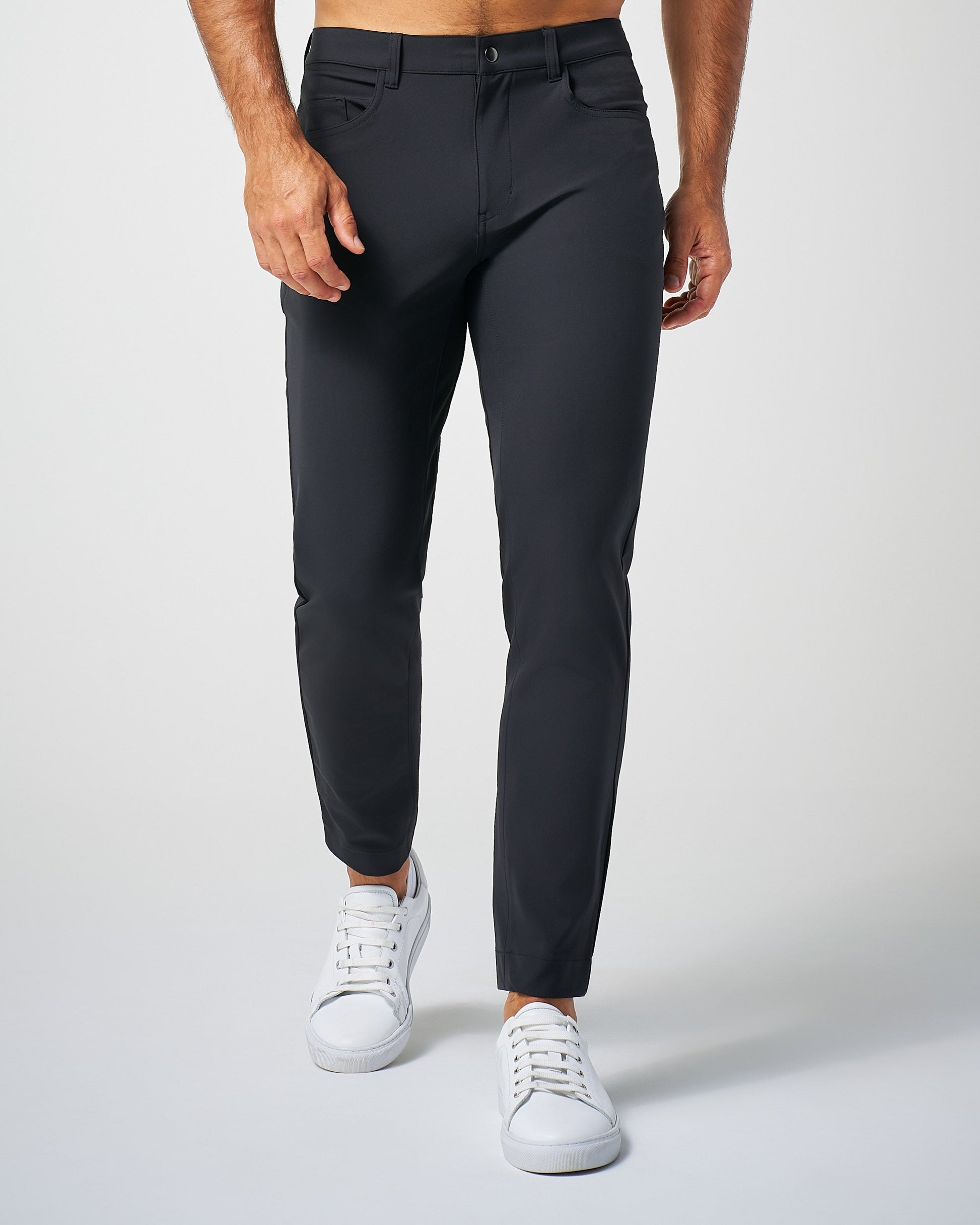 Athletic Fit Stretch Tech Chino - Black | State & Liberty Bottoms
