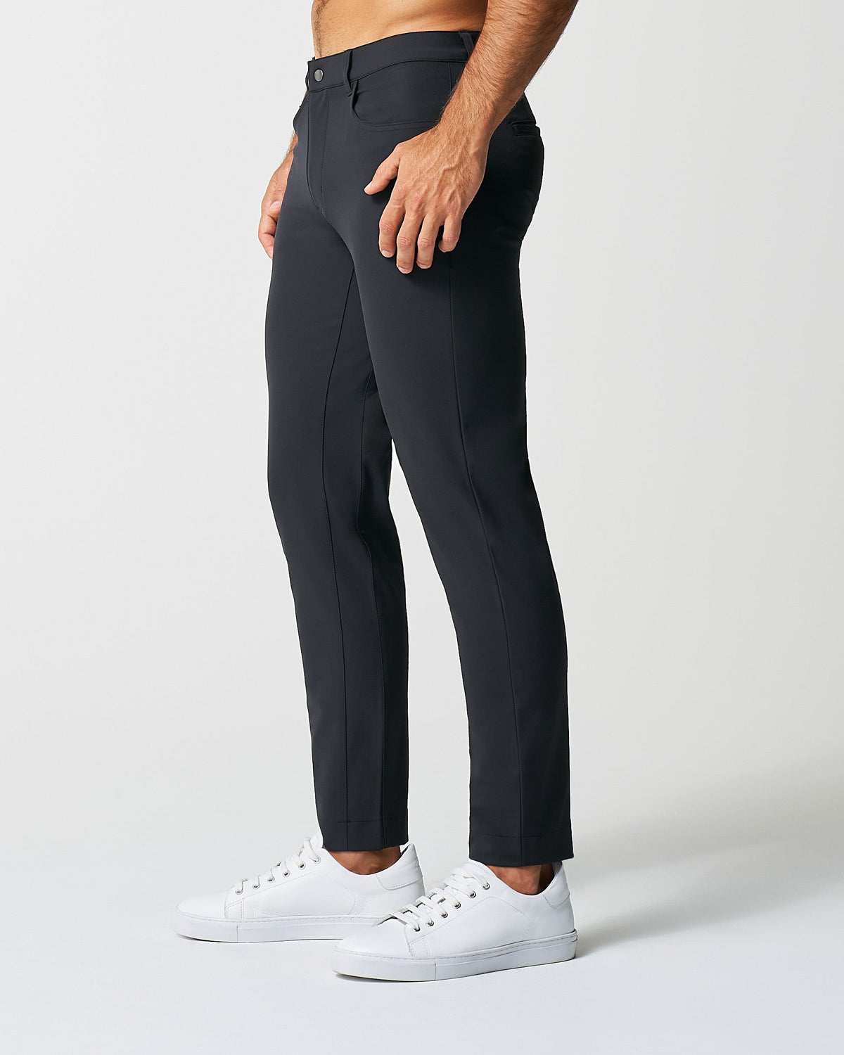 Athletic Fit Stretch Tech Chino - Black | State & Liberty Bottoms