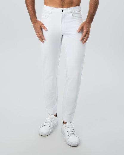Athletic Fit Stretch Tech Chino - White | State & Liberty Bottoms