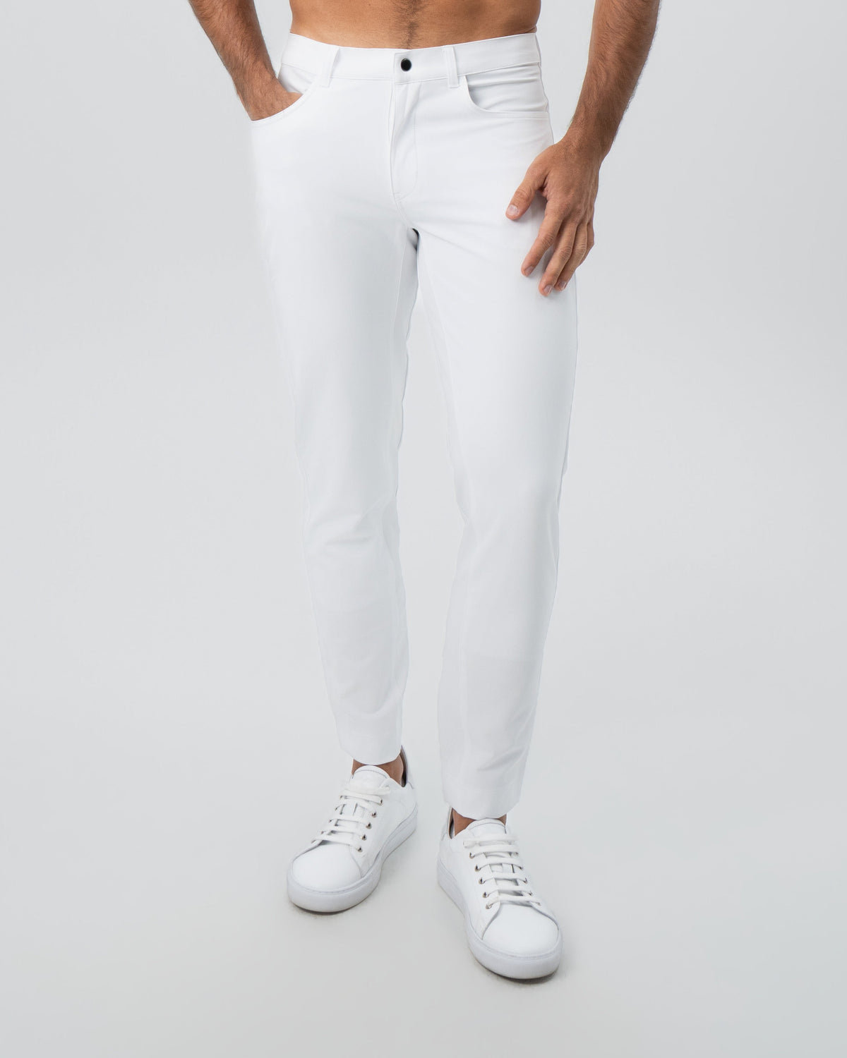 Athletic Fit Stretch Tech Chino - White | State & Liberty Bottoms