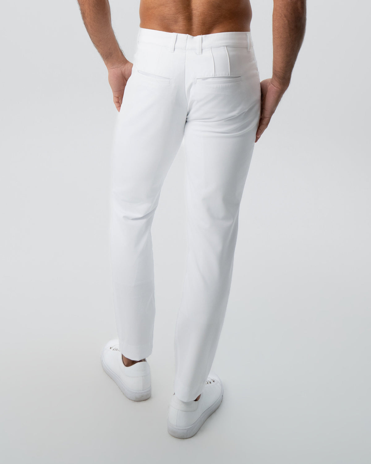 Athletic Fit Stretch Tech Chino - White | State & Liberty Bottoms