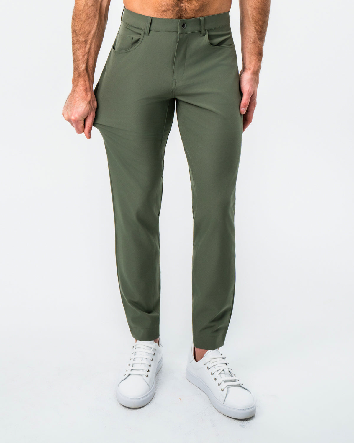 Athletic Fit Stretch Tech Chino - Olive | State & Liberty Bottoms
