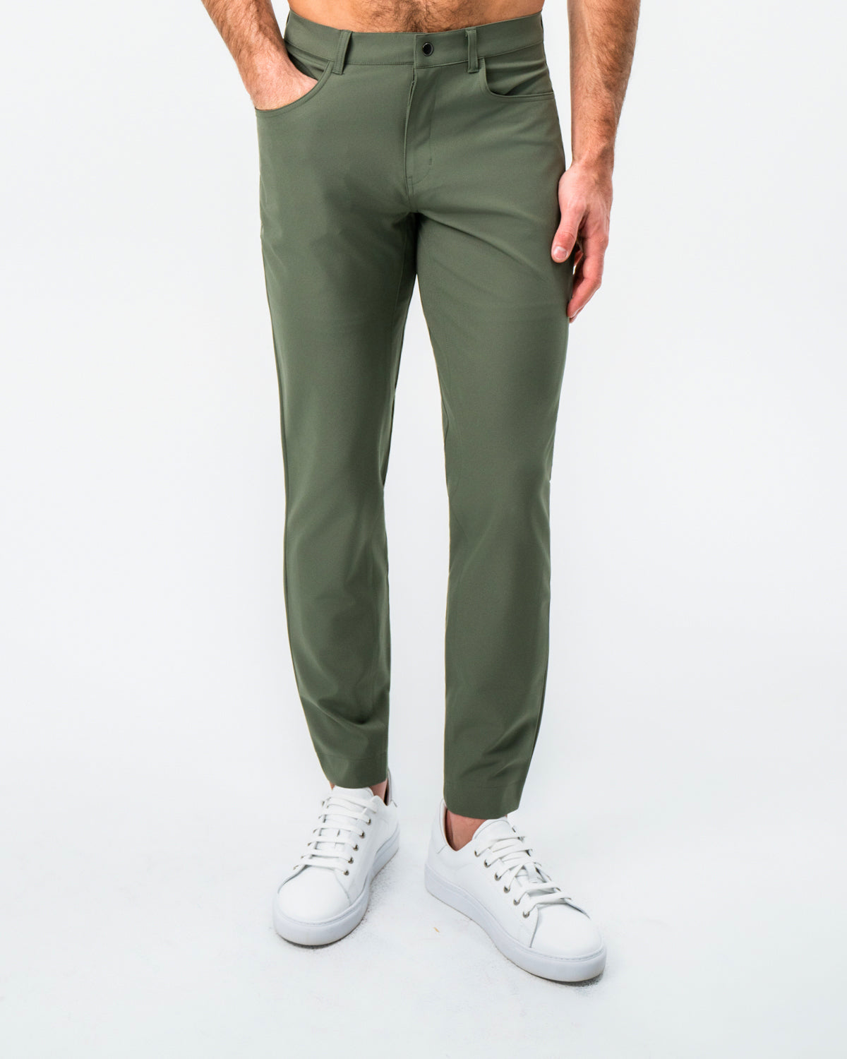 Athletic Fit Stretch Tech Chino - Olive | State & Liberty Bottoms