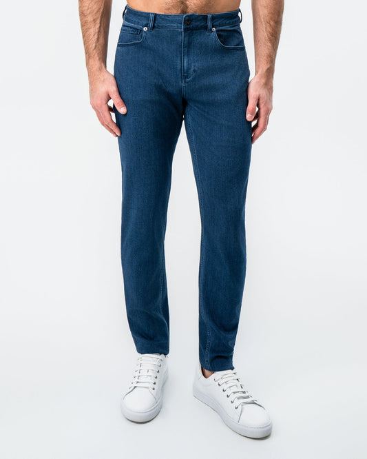 Athletic Fit Stretch Jeans - Mid Blue | State & Liberty Bottoms