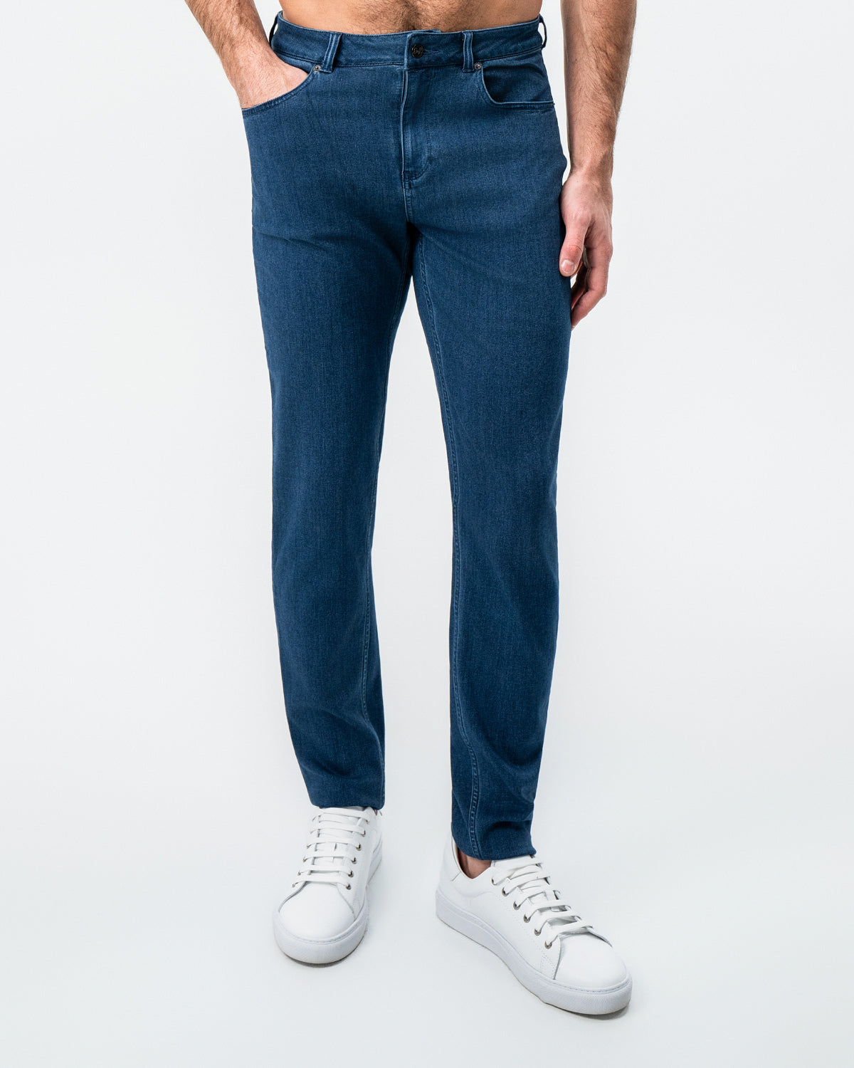 Athletic Fit Stretch Jeans - Mid Blue | State & Liberty Bottoms