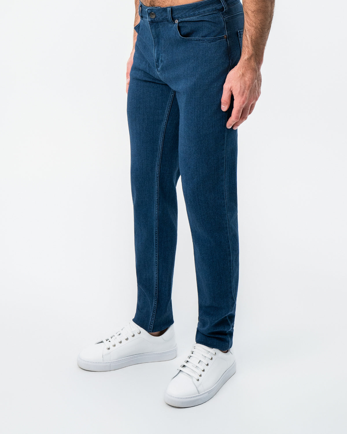 Athletic Fit Stretch Jeans - Mid Blue | State & Liberty Bottoms