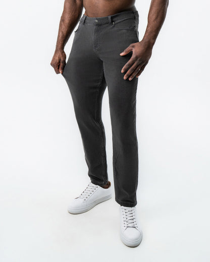 Athletic Fit Stretch Jeans - Charcoal | State & Liberty Bottoms