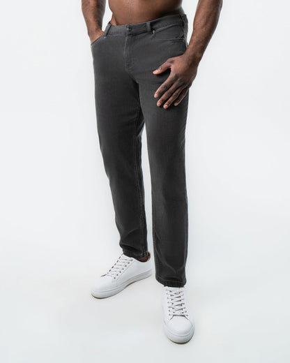 Athletic Fit Stretch Jeans - Charcoal | State & Liberty Bottoms
