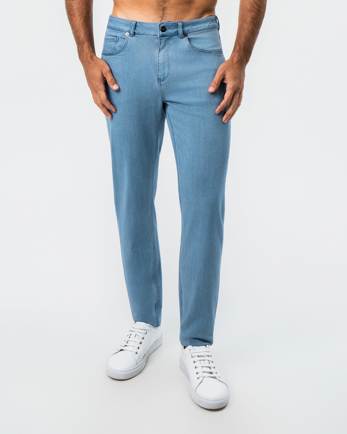 Athletic Fit Stretch Jeans - Light Blue | State & Liberty Bottoms