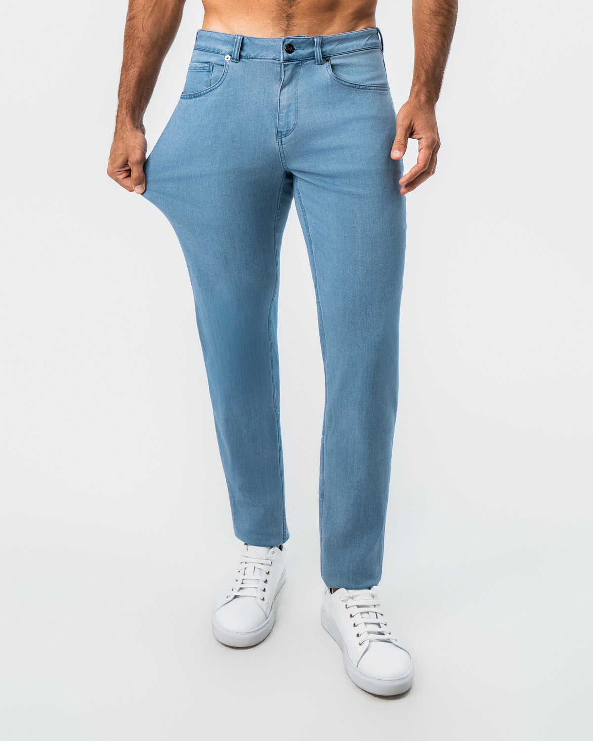 Athletic Fit Stretch Jeans - Light Blue | State & Liberty Bottoms