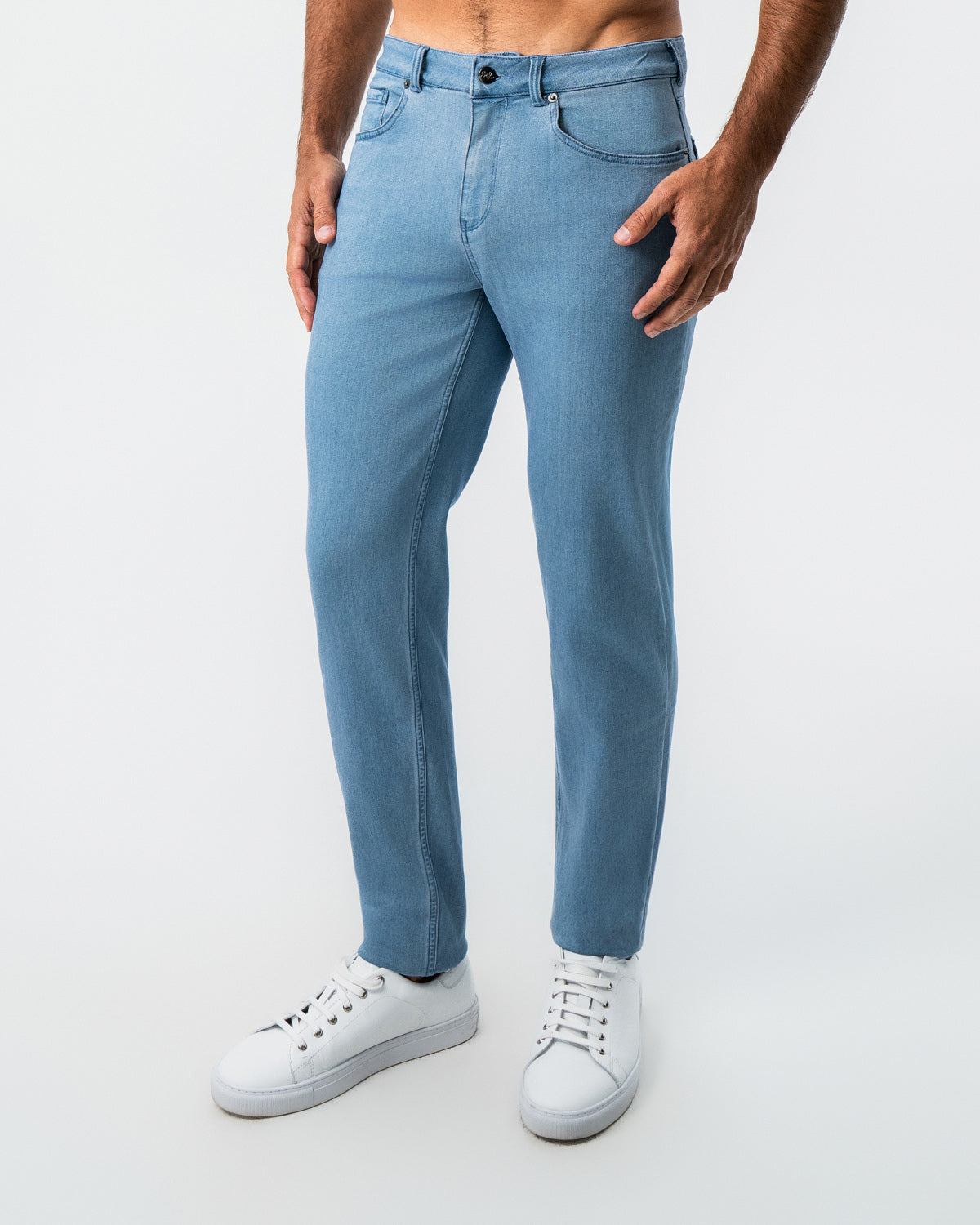 Athletic Fit Stretch Jeans - Light Blue | State & Liberty Bottoms