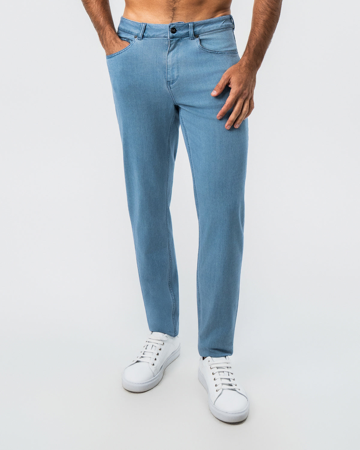 Athletic Fit Stretch Jeans - Light Blue | State & Liberty Bottoms