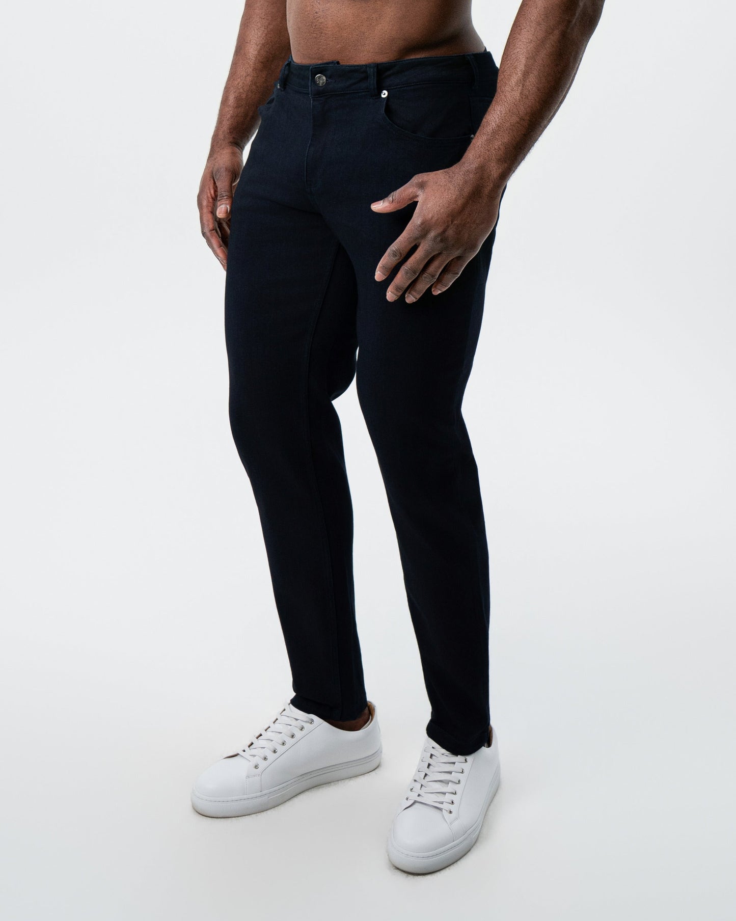 Athletic Fit Stretch Jeans - Navy | State & Liberty Bottoms