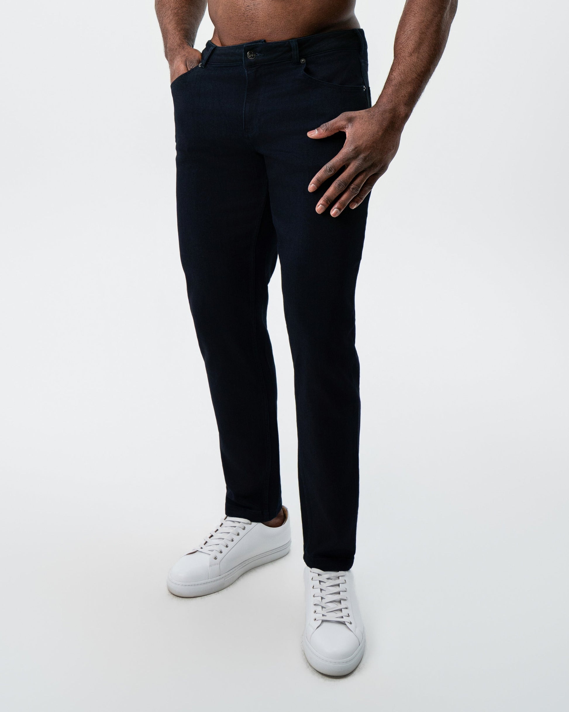 Athletic Fit Stretch Jeans - Navy | State & Liberty Bottoms